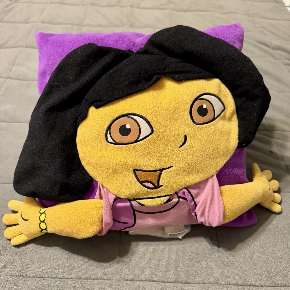 Nick JR Y2K 2001 Dora the Explorer Hands 3D Throw Plush Pillow‎ Cushion Purple